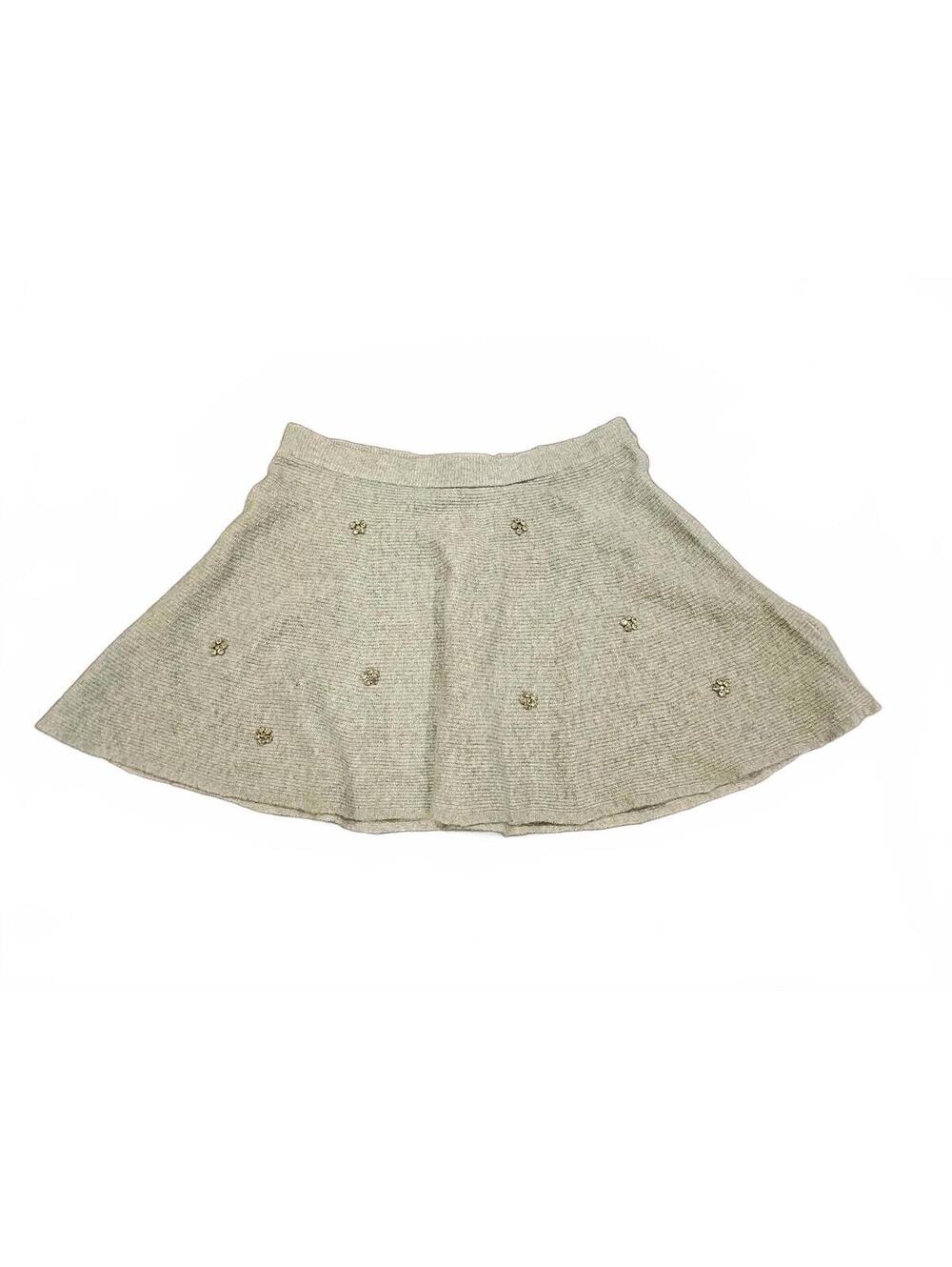 Free Assembly Women Heather Grey W/ Rhinestone Mini Sweater Skirt Size XL 16-18